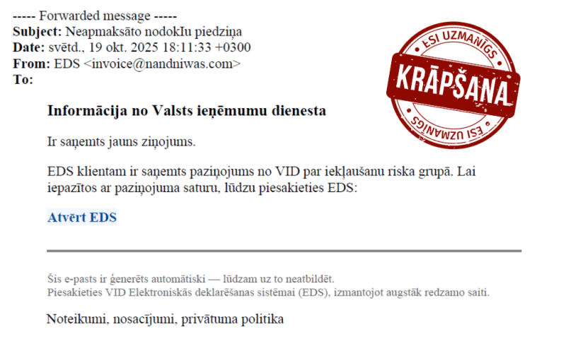 Informatīvs attēls: krāpšana