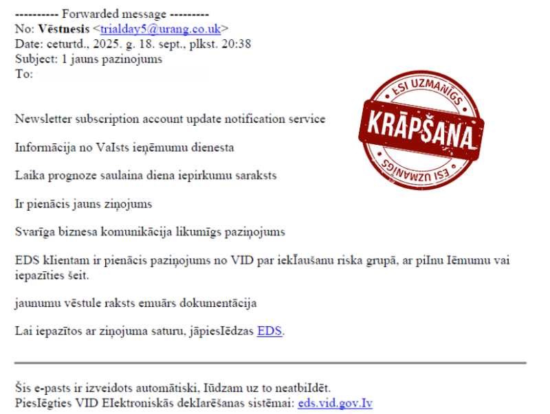 Informatīvs attēls: krāpšana