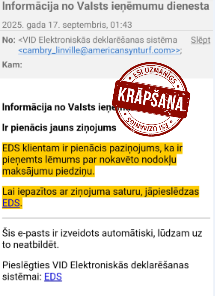 Informatīvs attēls: krāpšana