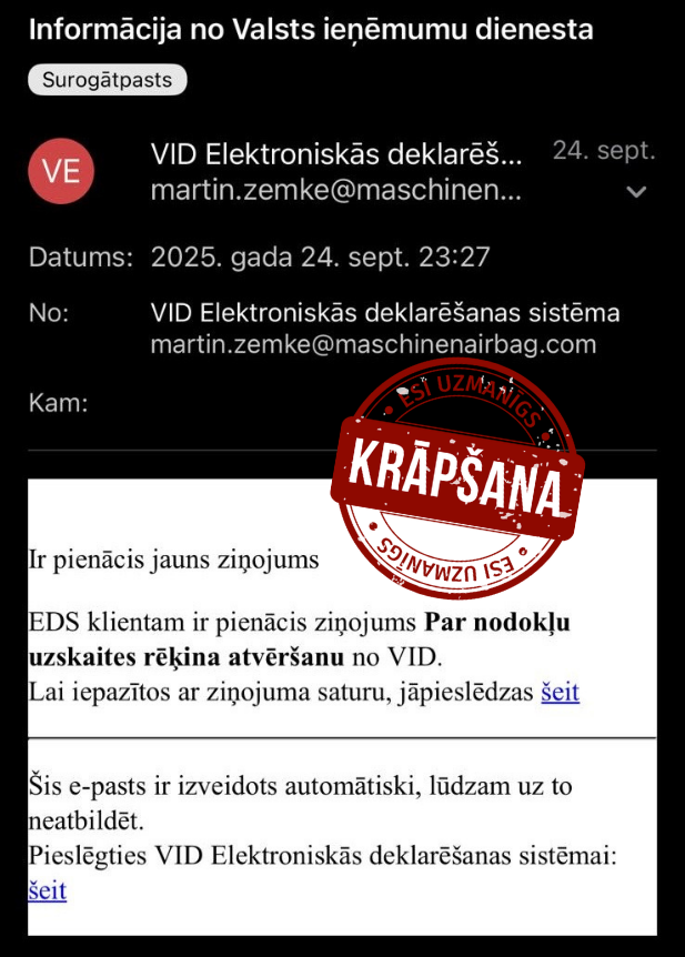 Informatīvs attēls: krāpšana