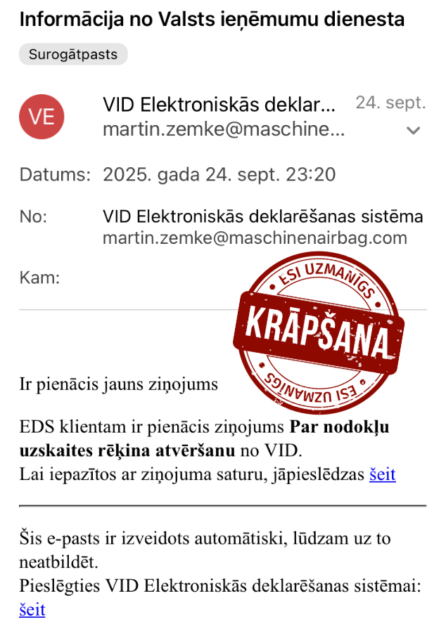 Informatīvs attēls: krāpšana
