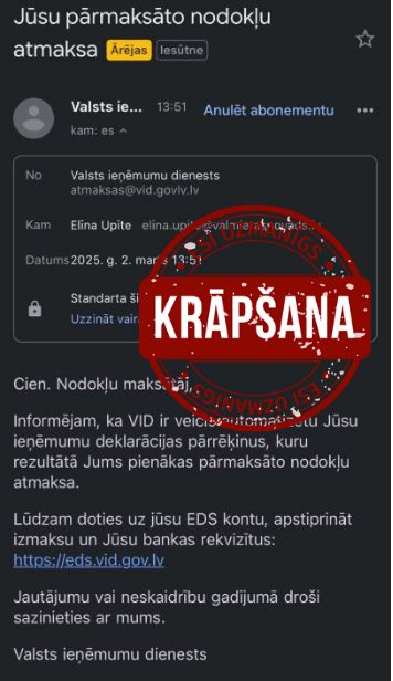 Informatīvs attēls: krāpšana