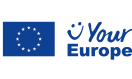 ES karogs kreisajā pusē, labajā pusē smaidiņš un uzraksts "Your Europe"