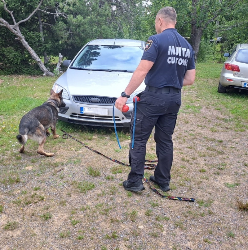 Latvijas muitas kinologi darba suņu apmācību procesā Somijā