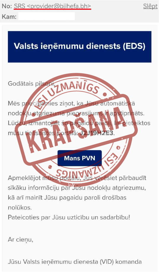 Informatīvs attēls: krāpšana