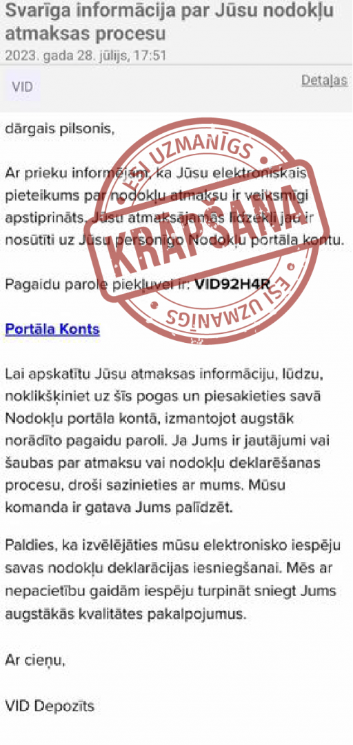 Informatīvs attēls: krāpšana