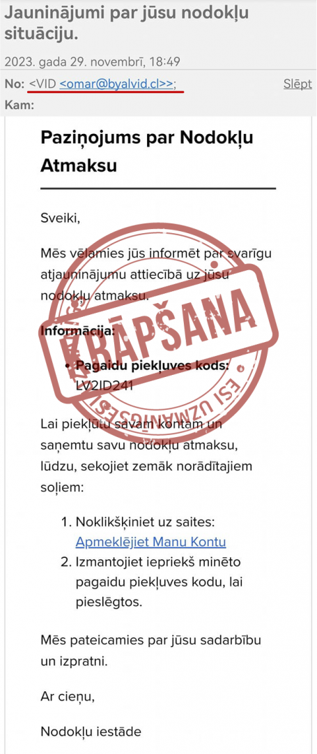 Informatīvs attēls: Krāpšana