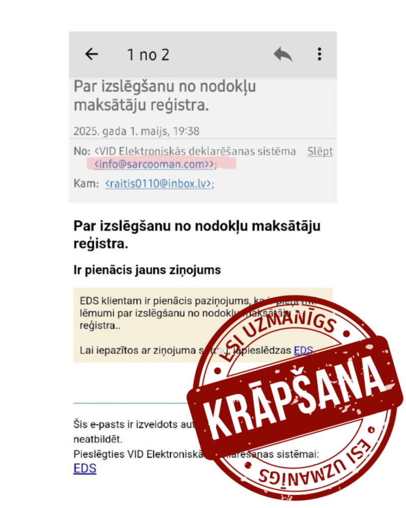 Informatīvs attēls: krāpšana