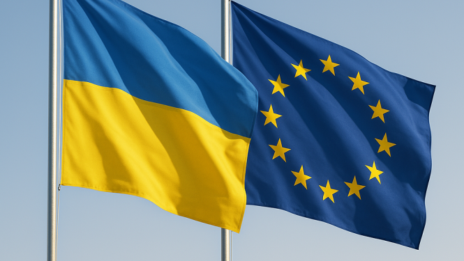 Ukrainas un ES karogs