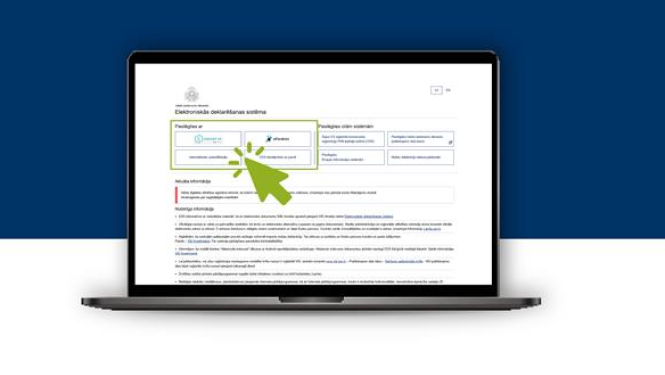 Ilustratīvs attēls, atvērts portatīvais dators ar EDS sākumlapu