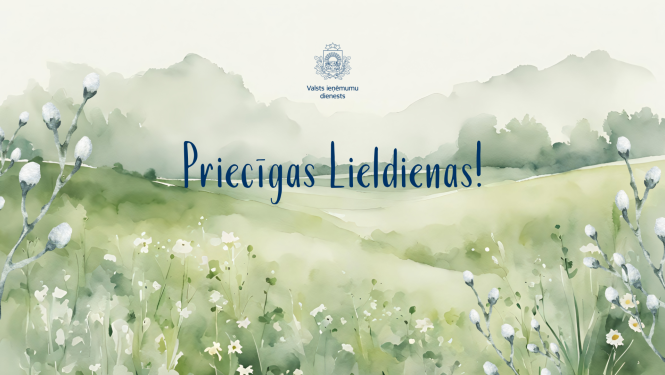 Ilustratīvs attēls ar apsveikuma tekstu Lieldienās