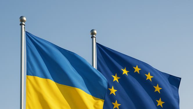 Ukrainas un ES karogs