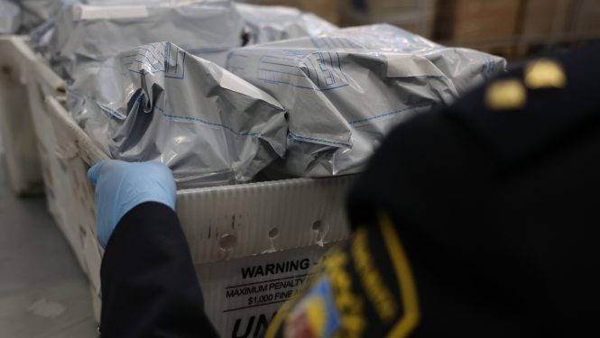 Muitas darbinieka rokās kaste