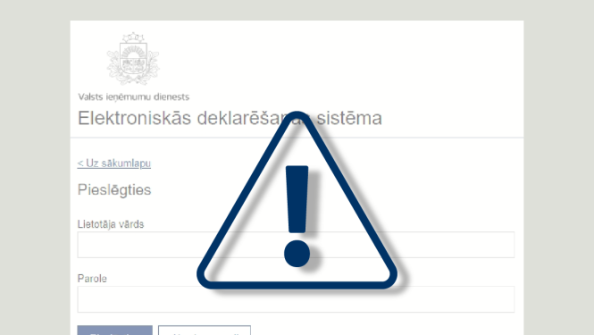 EDS ekrānšāviņš ar pieslēgšanās logu