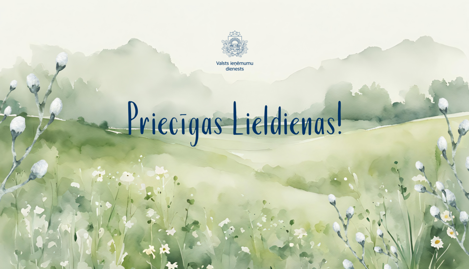 Ilustratīvs attēls ar apsveikuma tekstu Lieldienās
