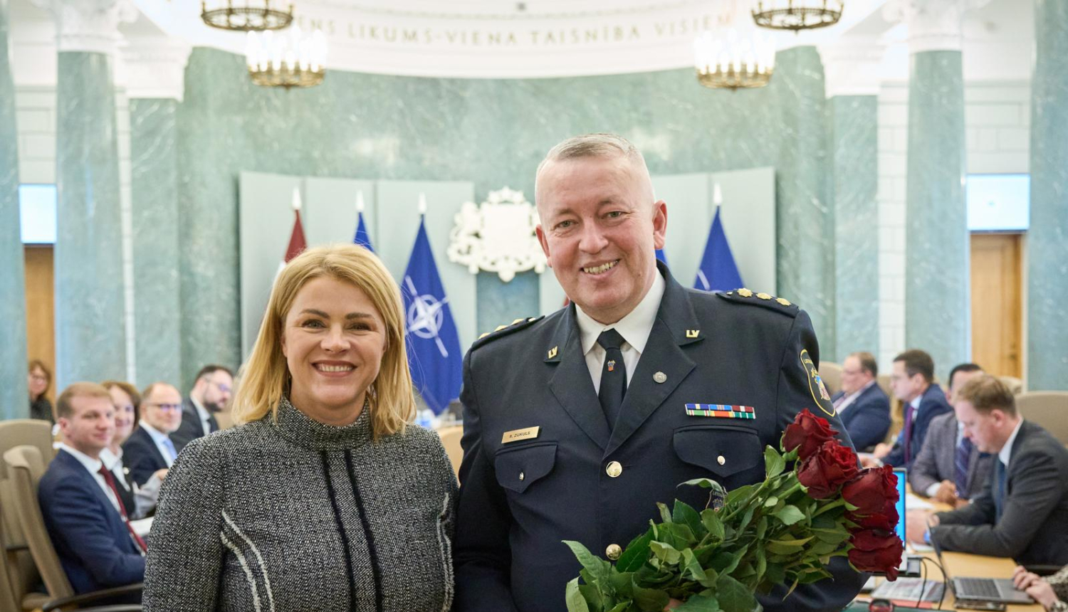 Latvijas Republikas Ministru prezidente Evika Siliņa un VID ģenerāldirektora vietnieks muitas jomā, Muitas pārvaldes direktors Raimonds Zukuls
