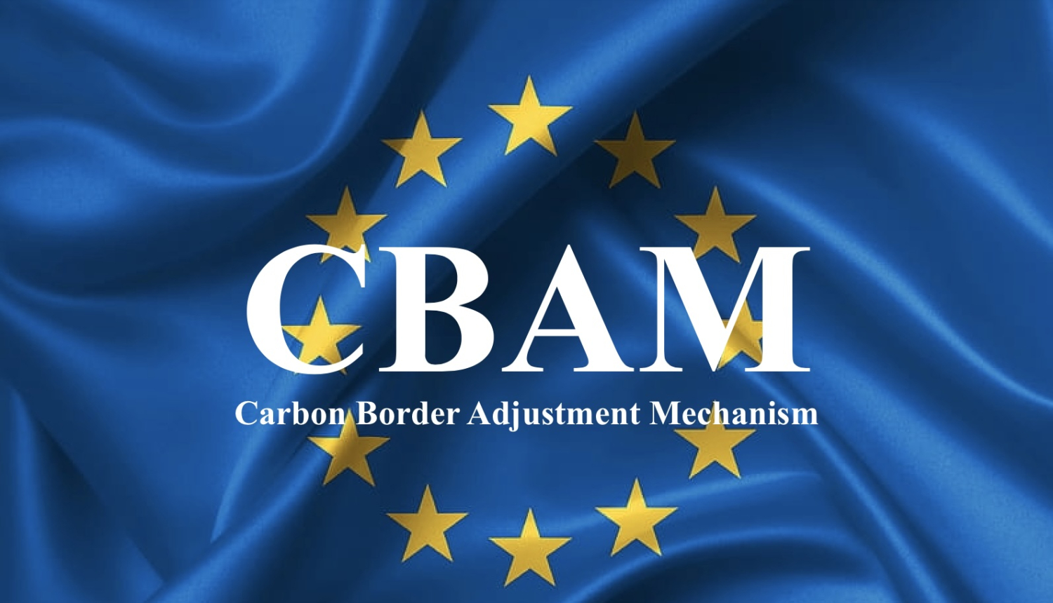 CBAM uzraksts, zvaigznes aplī uz zila fona