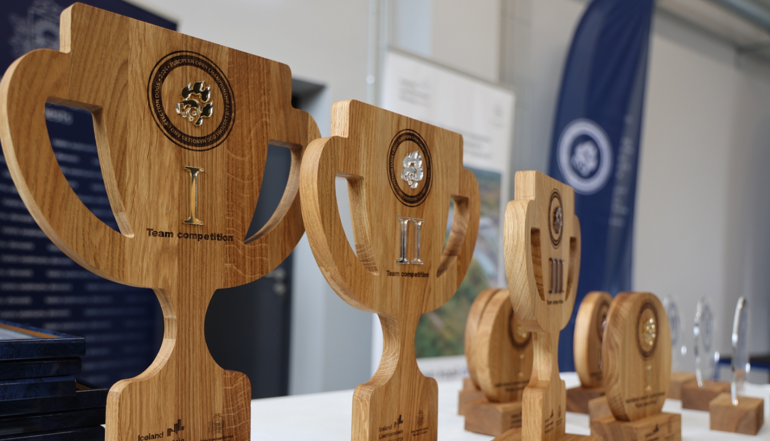 Godalgoto vietu statuetes uz galda