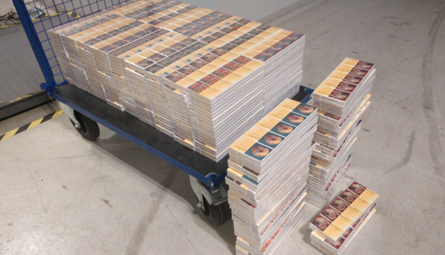 Ratos daudz iepakojumu ar konrabandas cigaretēm – izņemtas 1 826 920 cigaretes jeb 91 346 paciņas cigarešu