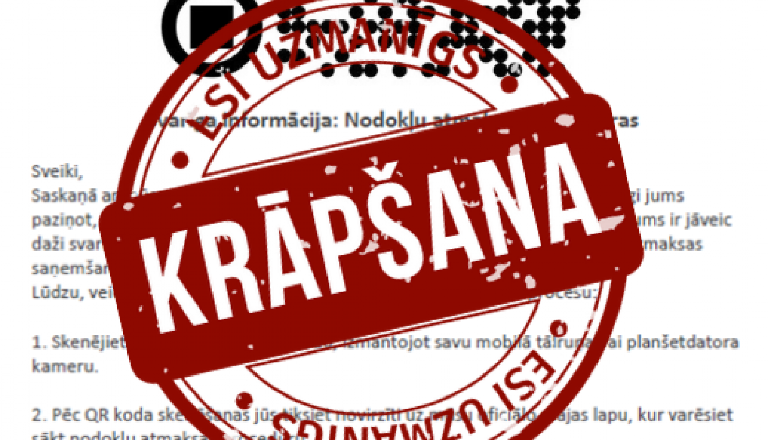 Informatīvs attēls: krāpšana