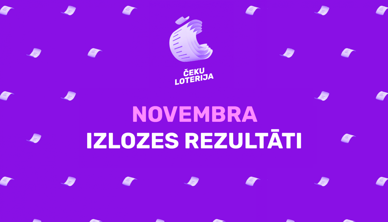 Čeku loterijas logo, teksts - Novembra izlozes rezultāti